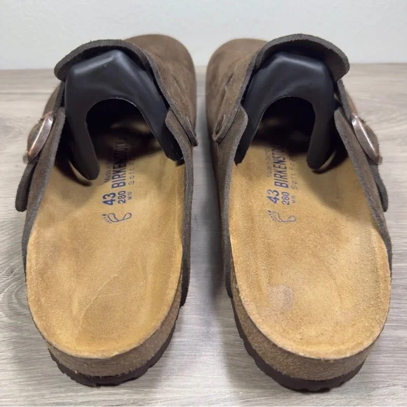 Birkenstock Boston Mocha Suede Clogs Soft Flat Comfort Casual Men’s Size 10-10.5 - Picture 5 of 10